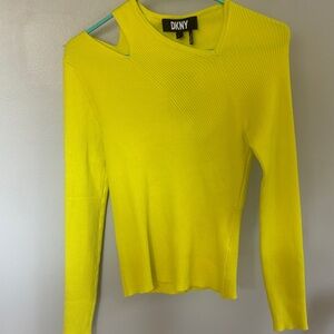 DKNY Yellow Off-the-Shoulder Sweater